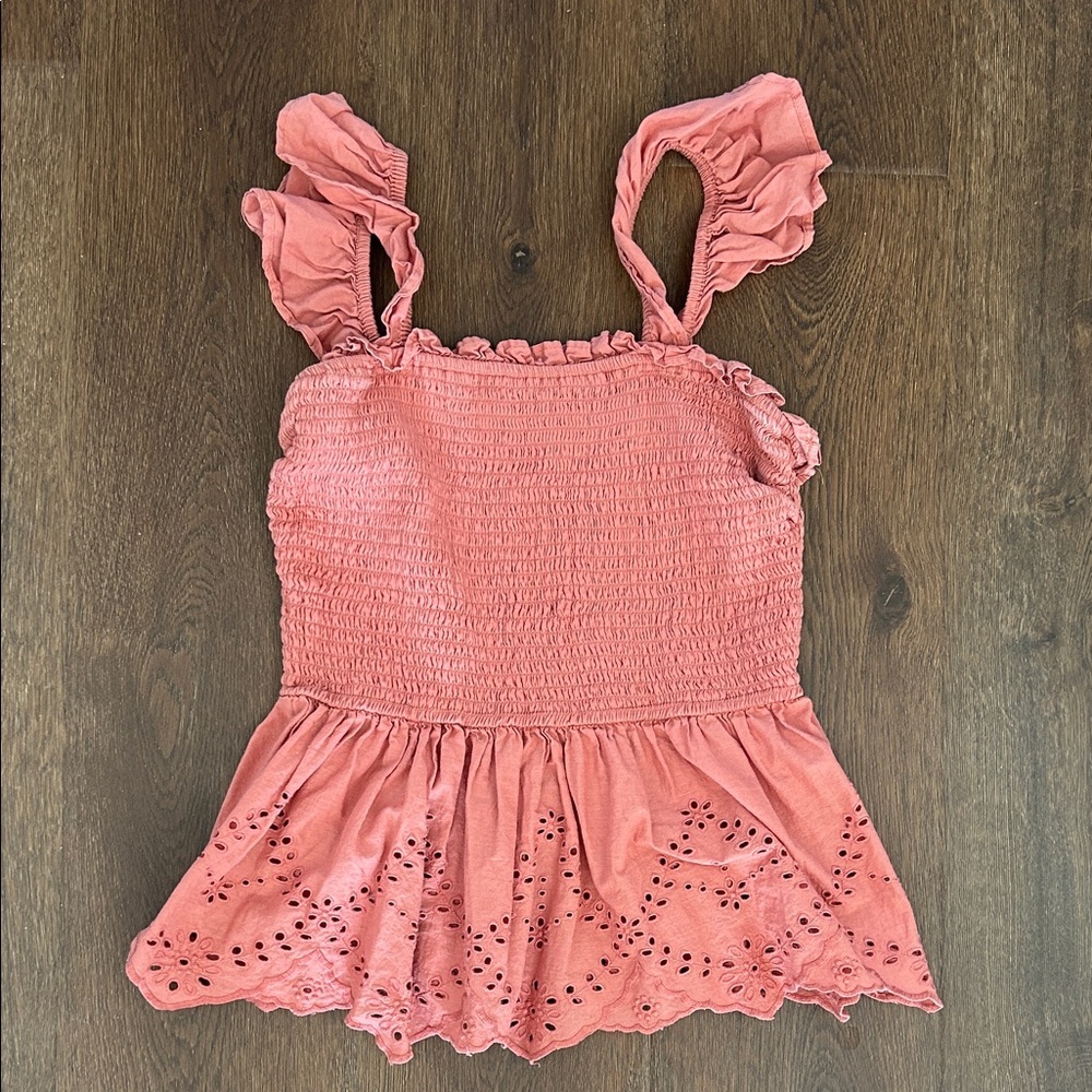 Japna Dusty Rose Sleeveless Top with Ruffle Detail | Ruffle Tank Top | Ruffle